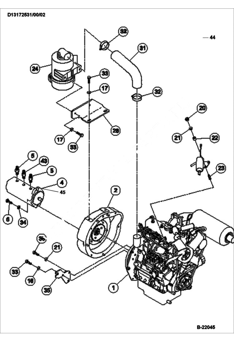 Схема запчастей Bobcat BCT13 - ENGINE ASSEMBLY POWER UNIT