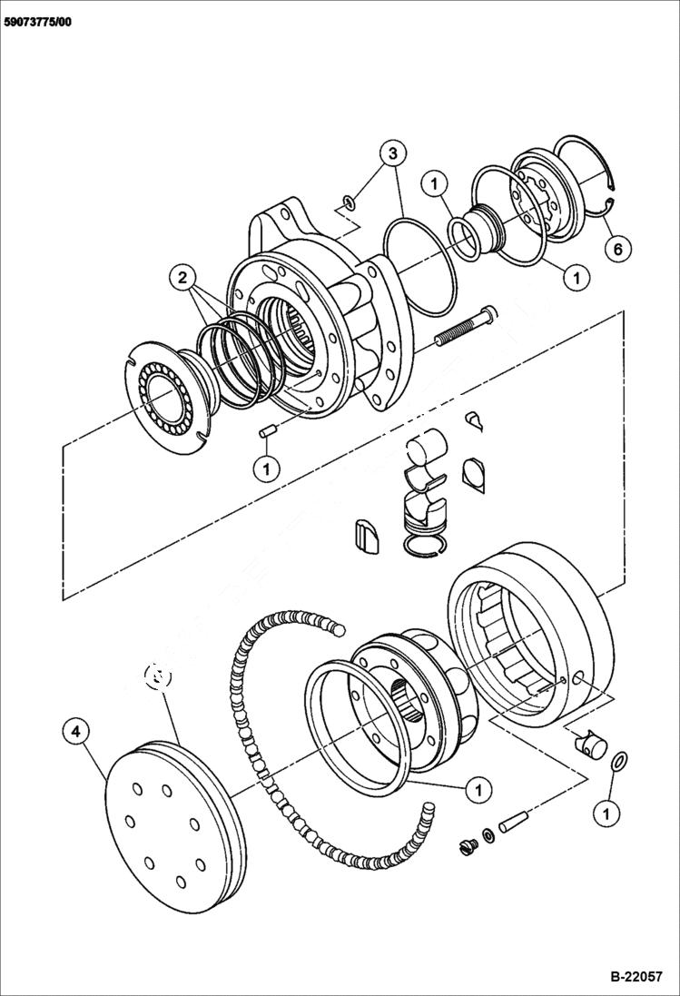 Схема запчастей Bobcat BCT13 - DRIVE MOTOR (Internal Breakdown) DRUM