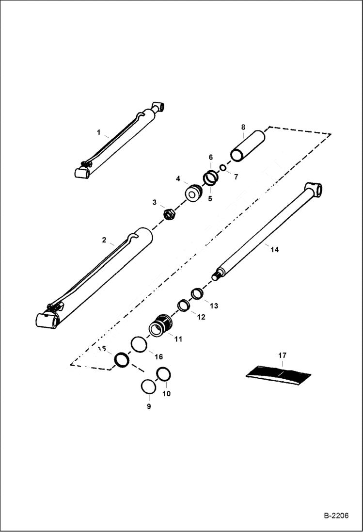 Схема запчастей Bobcat 700s - LIFT CYLINDER (W/Welded On Tube) HYDRAULIC SYSTEM