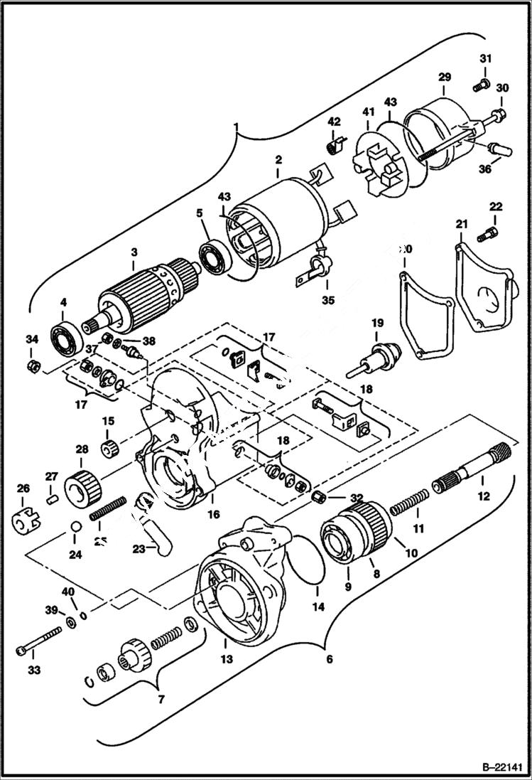 Схема запчастей Bobcat 428 - STARTER ELECTRICAL SYSTEM