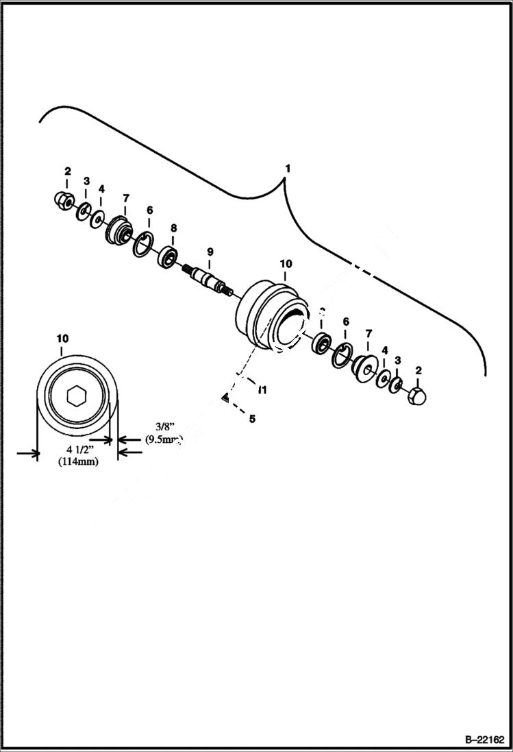 Схема запчастей Bobcat 325 - TRACK ROLLER (Steel Tracks) (W/ Oil Plug) (S/N 232311037-12821 & 232411020-12603) UNDERCARRIAGE