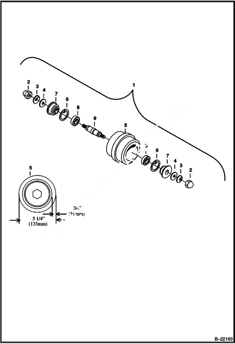 Схема запчастей Bobcat 325 - TRACK ROLLER (Rubber Tracks) (W/O Oil Plug) (S/N 232312822 & 232412604 & Above) UNDERCARRIAGE