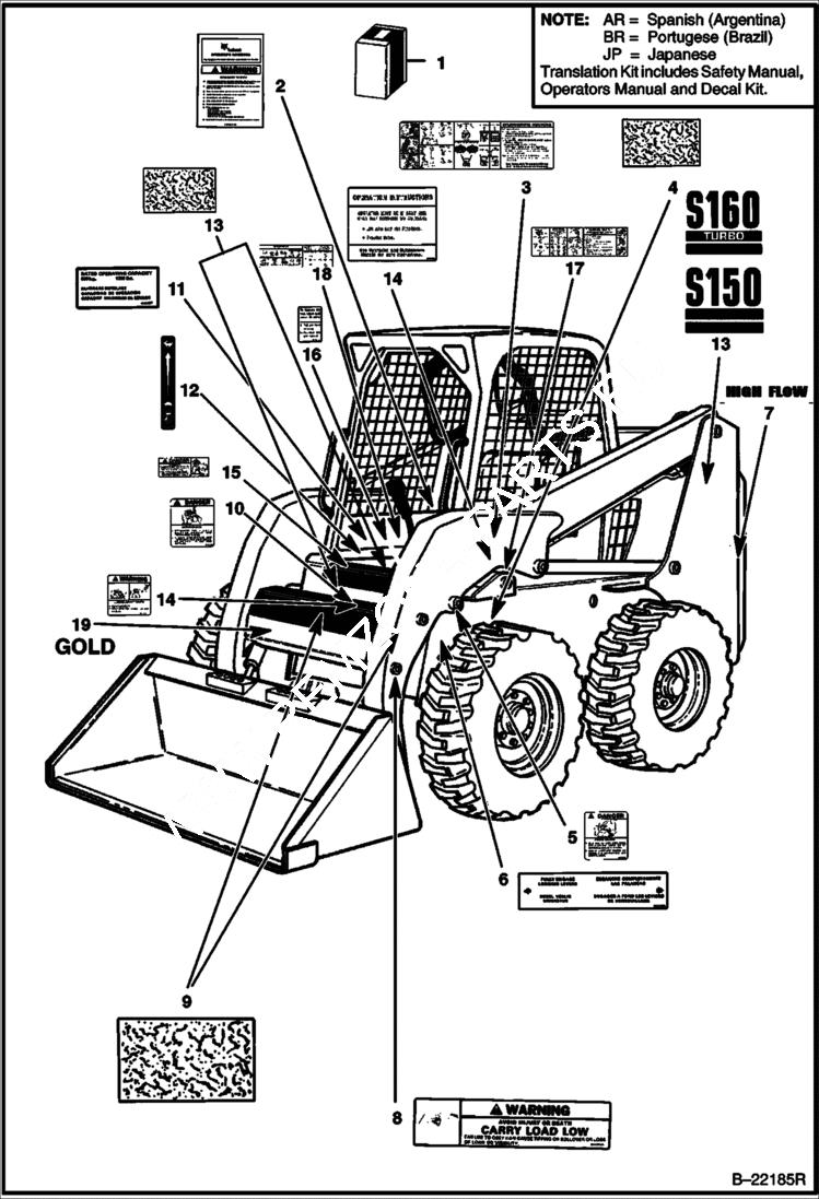 Схема запчастей Bobcat S-Series - DECALS ACCESSORIES & OPTIONS