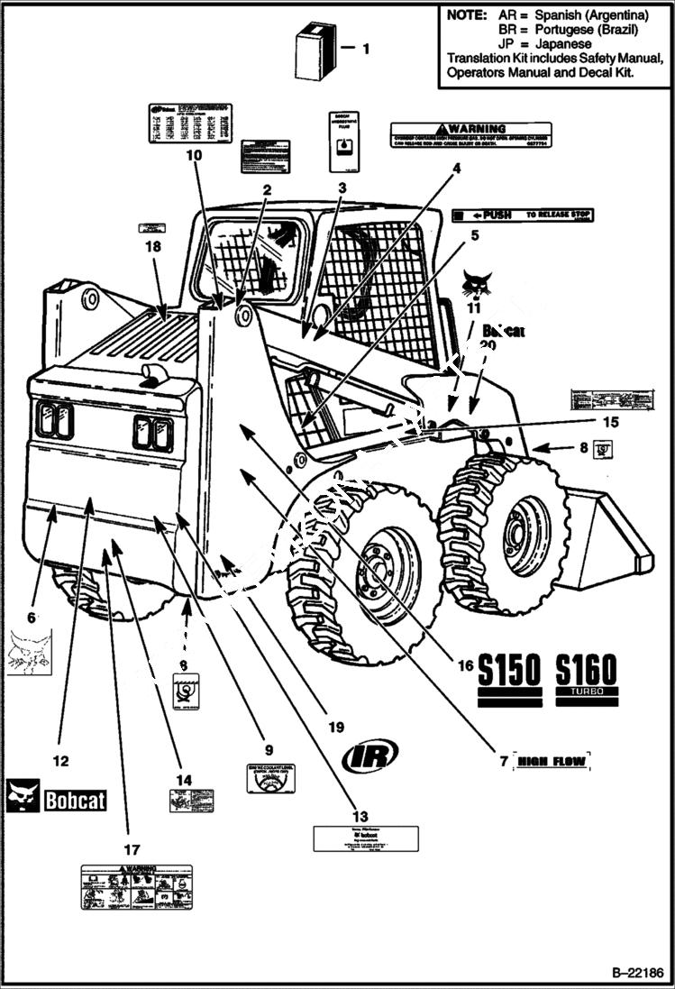 Схема запчастей Bobcat S-Series - DECALS ACCESSORIES & OPTIONS