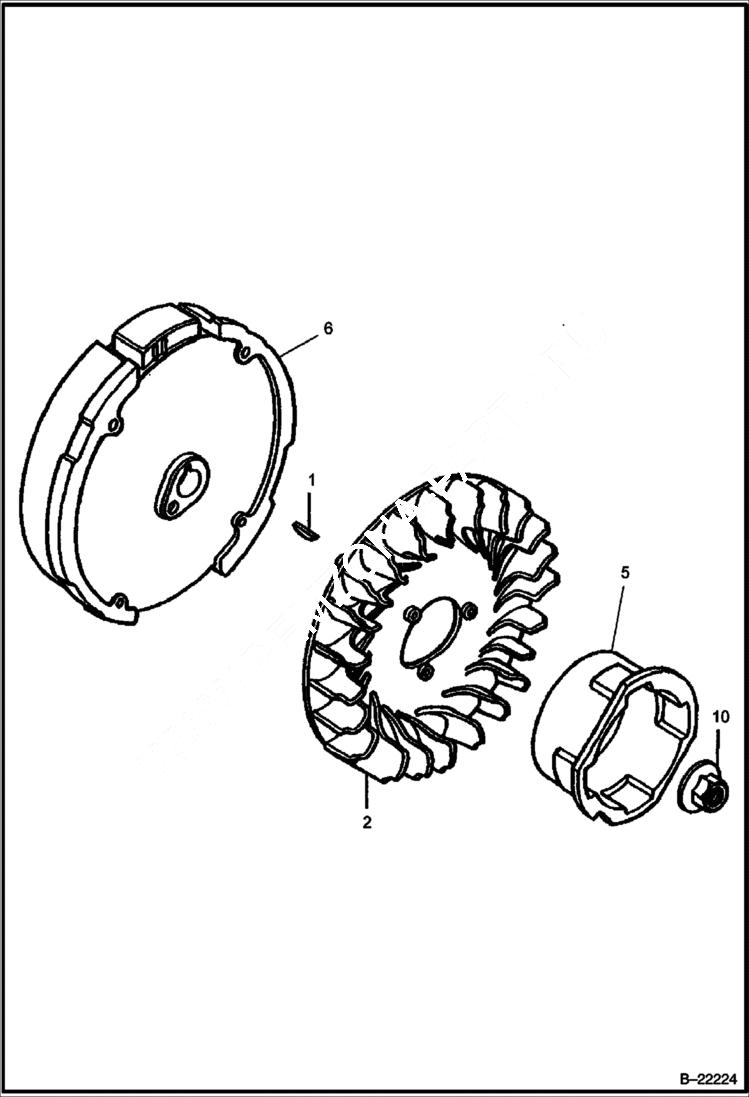 Схема запчастей Bobcat VIBRATORY PLATE COMPACTOR - HONDA ENGINE (Flywheel) POWER UNIT