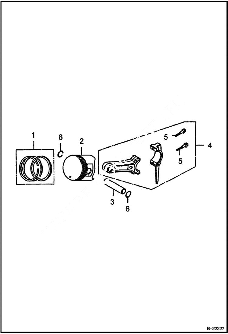 Схема запчастей Bobcat VIBRATORY PLATE COMPACTOR - HONDA ENGINE (Piston Assy) POWER UNIT