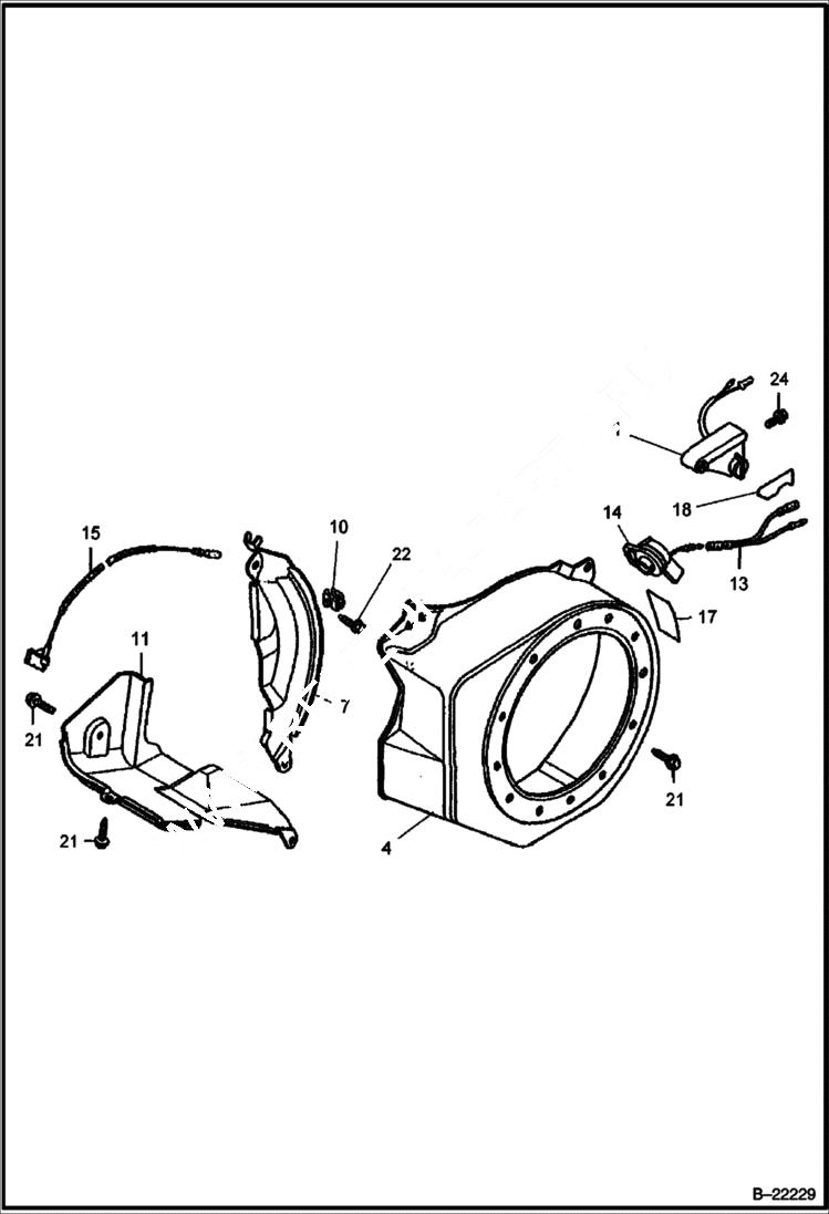 Схема запчастей Bobcat VIBRATORY PLATE COMPACTOR - HONDA ENGINE (Fan Shroud) POWER UNIT