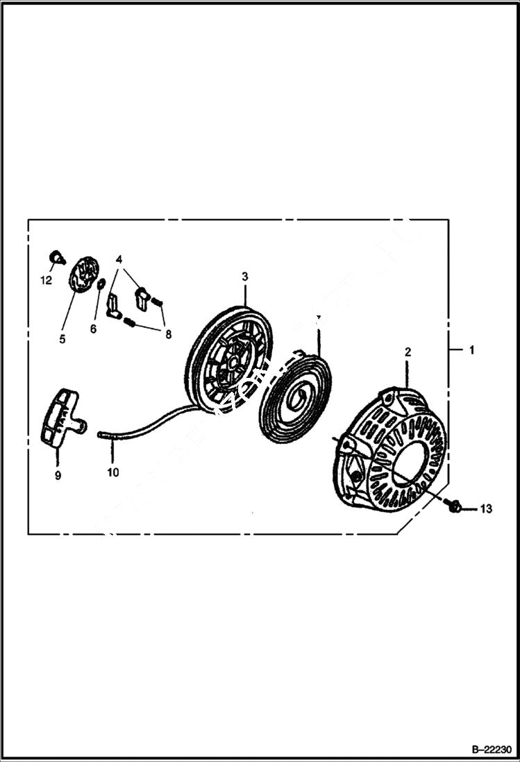 Схема запчастей Bobcat VIBRATORY PLATE COMPACTOR - HONDA ENGINE (Starter) POWER UNIT