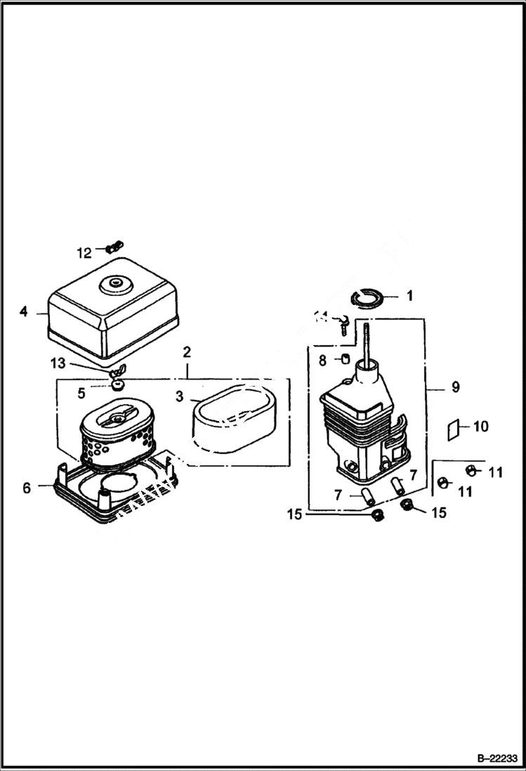 Схема запчастей Bobcat VIBRATORY PLATE COMPACTOR - HONDA ENGINE (Air Cleaner) POWER UNIT