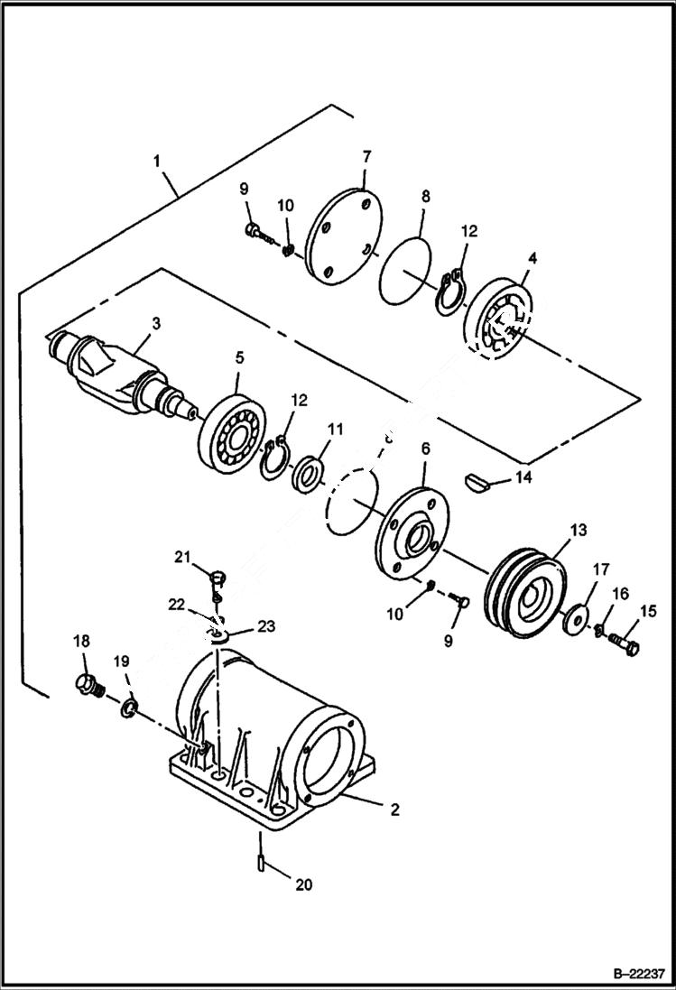 Схема запчастей Bobcat VIBRATORY PLATE COMPACTOR - VIBRATION ASSEMBLY MAIN FRAME