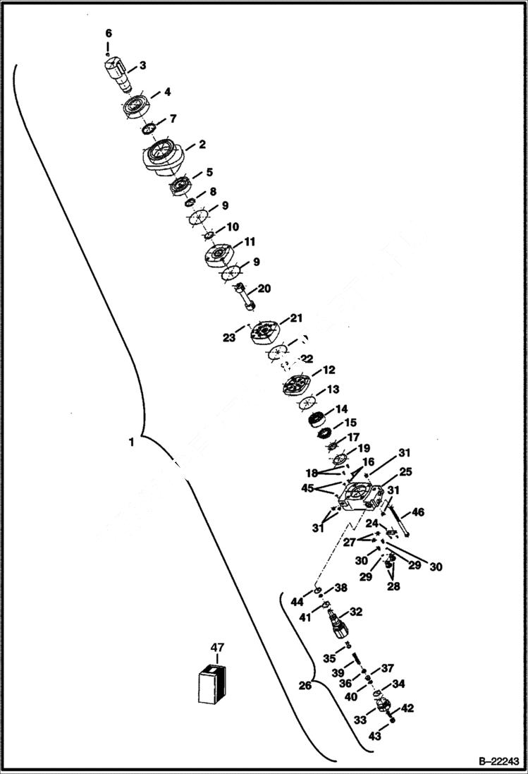 Схема запчастей Bobcat 322 - SWING MOTOR (S/N 223813008 & Above, 223516214 & Above, 223911001 & Above, 224011001 & Above) HYDRAULIC SYSTEM