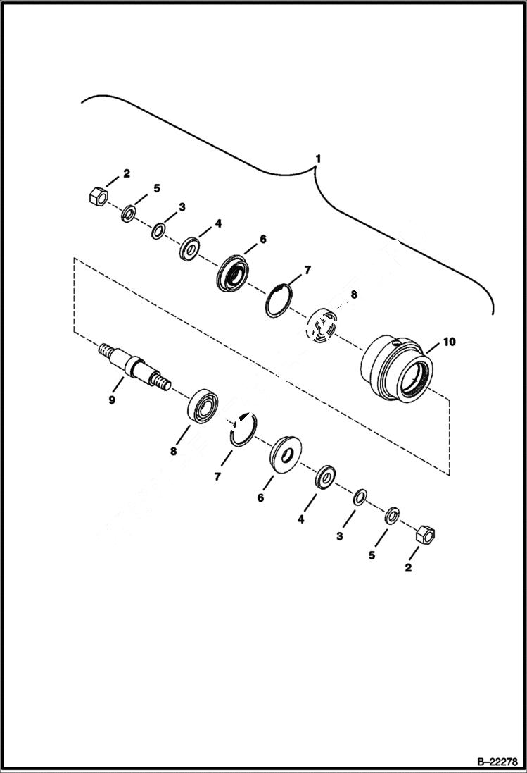 Схема запчастей Bobcat 322 - TRACK ROLLER (S/N 223813025 & Above, 223516426 & Above, 223911001-2239 , 224011001-2240) UNDERCARRIAGE