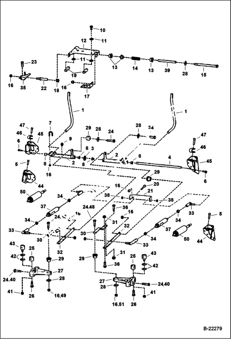 Схема запчастей Bobcat S-Series - HAND CONTROLS HYDROSTATIC SYSTEM