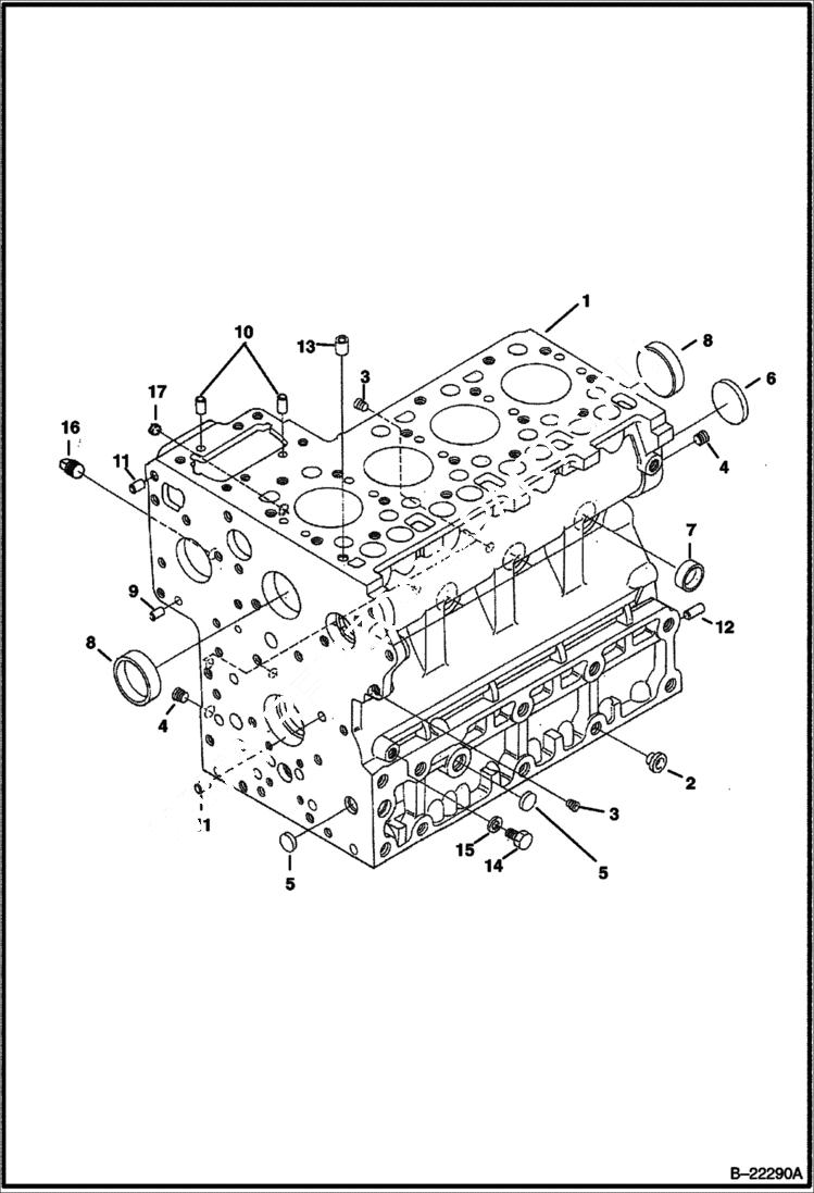 Схема запчастей Bobcat 430 - CRANKCASE (S/N 562711001 & Above) POWER UNIT