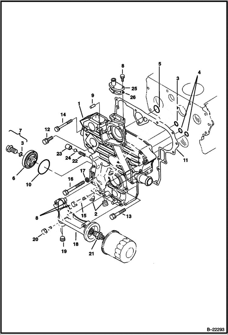 Схема запчастей Bobcat 430 - GEARCASE (S/N 562511001 & Above) POWER UNIT