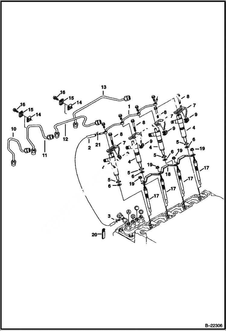 Схема запчастей Bobcat 430 - NOZZLE HOLDER & GLOW PLUG (S/N 562511001 & Above) POWER UNIT