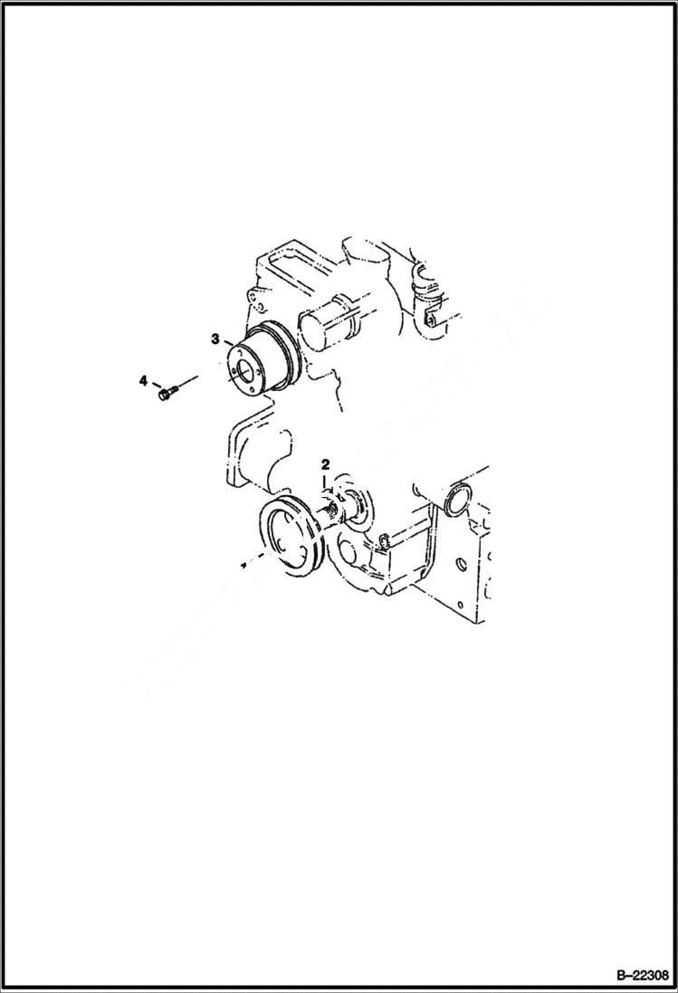 Схема запчастей Bobcat 430 - FAN DRIVE PULLEY (S/N 562511001 & Above) POWER UNIT