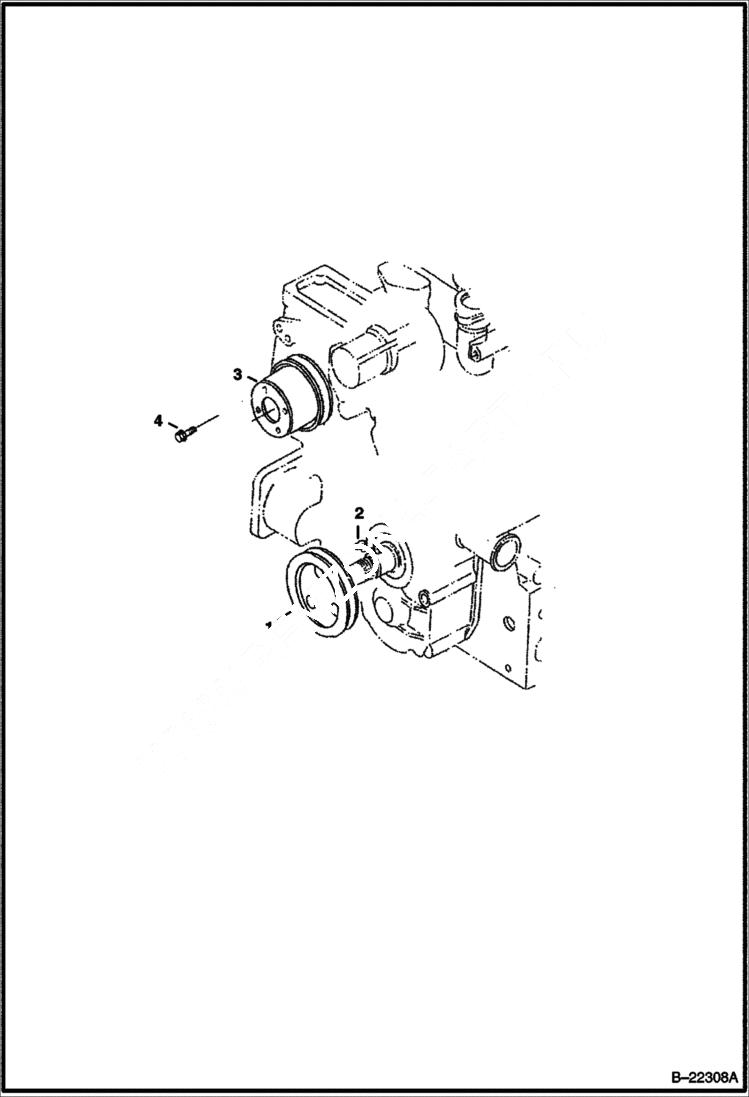 Схема запчастей Bobcat 430 - FAN DRIVE PULLEY (S/N 562711001 & Above) POWER UNIT