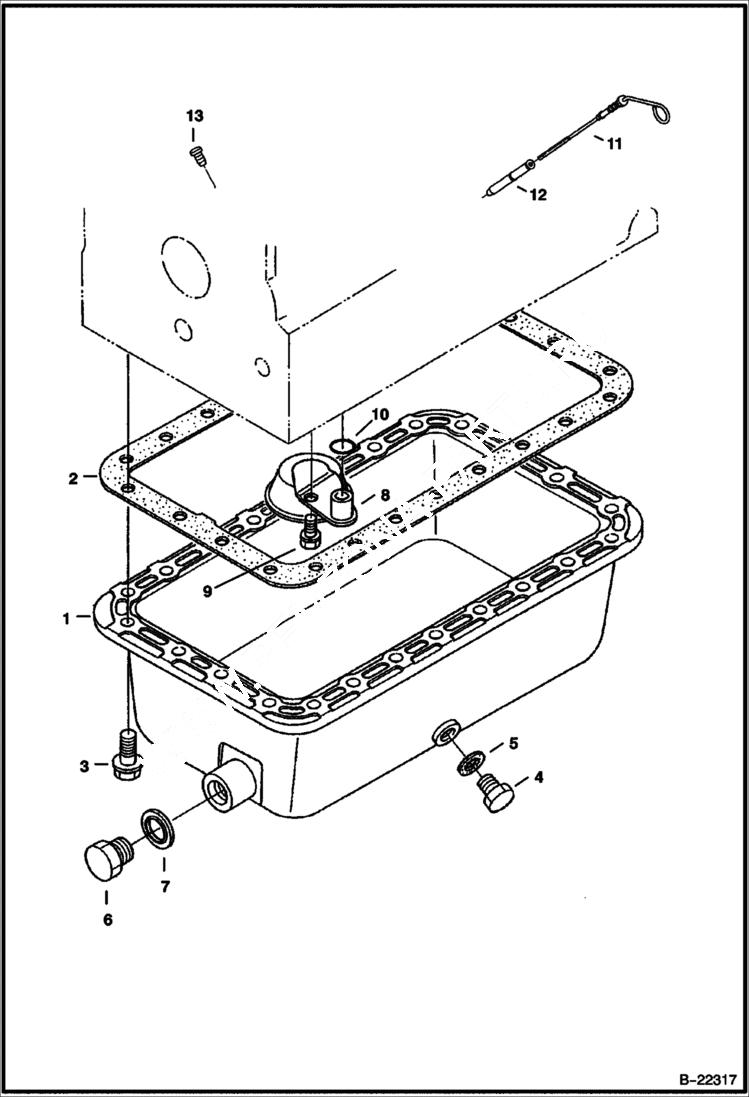 Схема запчастей Bobcat 435 - OIL PAN (S/N 562611001 & Above) POWER UNIT