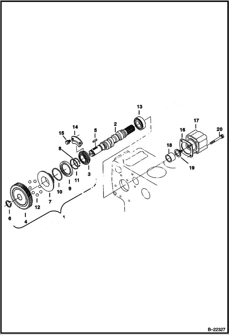 Схема запчастей Bobcat 435 - FUEL CAMSHAFT & GOVERNOR SHAFT (S/N 562611001 & Above) POWER UNIT