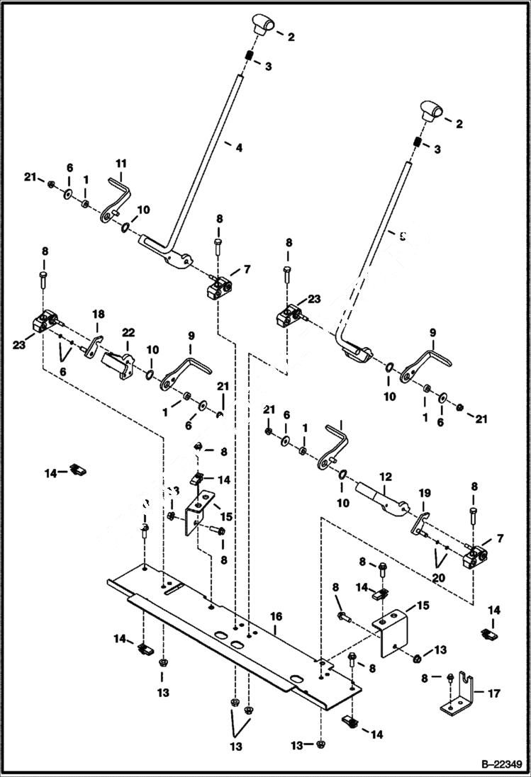 Схема запчастей Bobcat 320 - CONTROLS (S/N 223515748 & Above, 223812865 & Above, 2239 & Above, 2240 & Above) CONTROLS