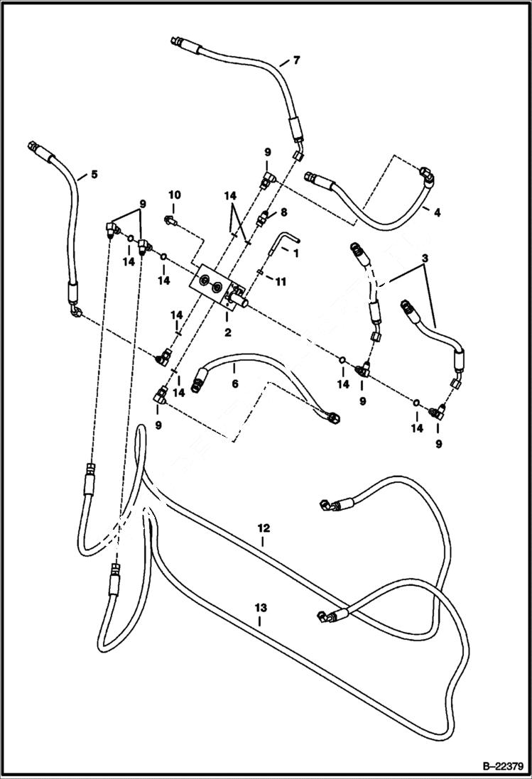 Схема запчастей Bobcat 334 - HYDRAULIC CIRCUITRY (ISO/STD) HYDRAULIC SYSTEM