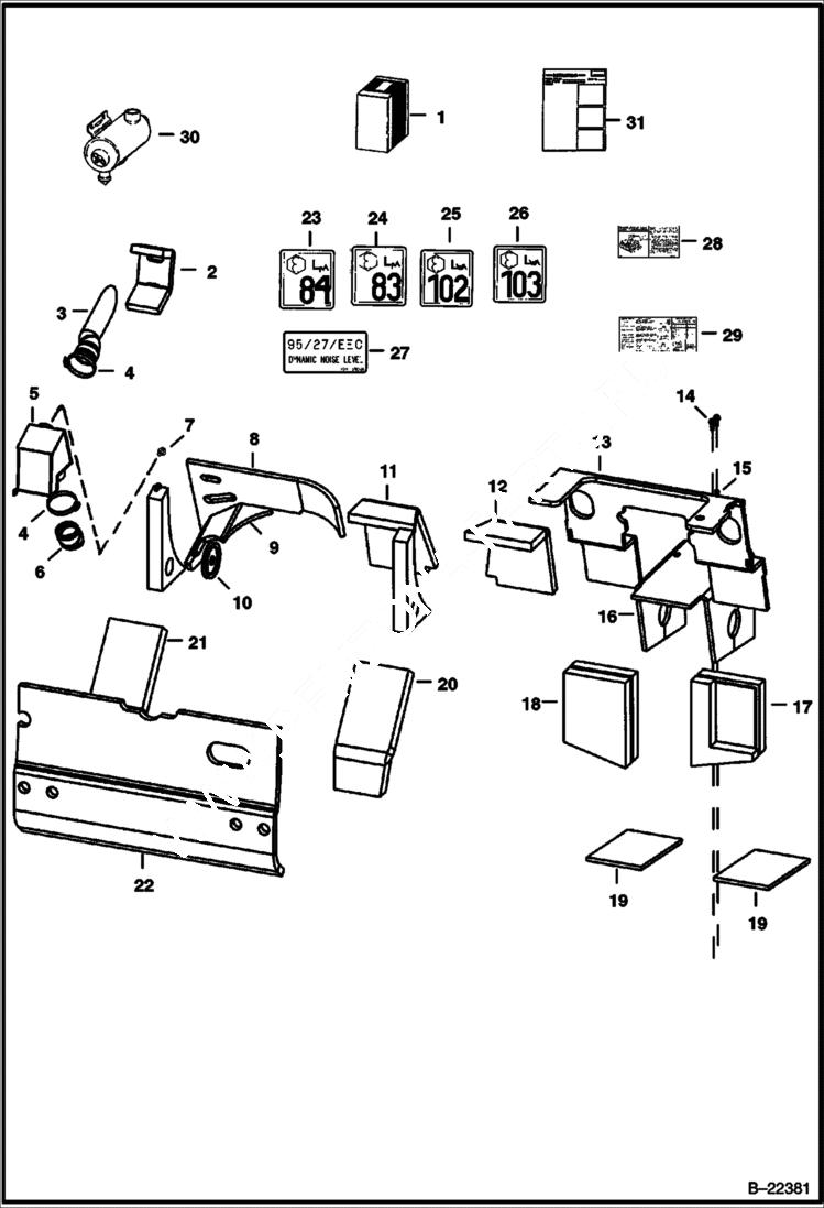 Схема запчастей Bobcat 700s - SOUND KIT ACCESSORIES & OPTIONS