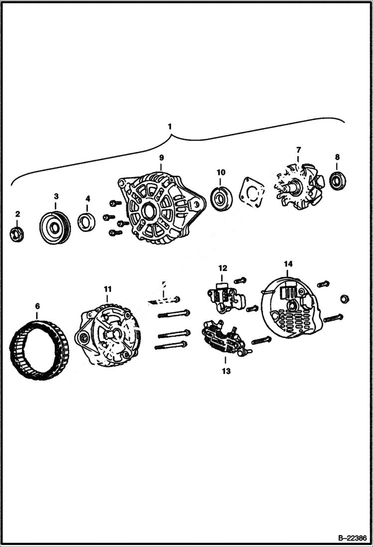 Схема запчастей Bobcat 331 - ALTERNATOR ELECTRICAL SYSTEM