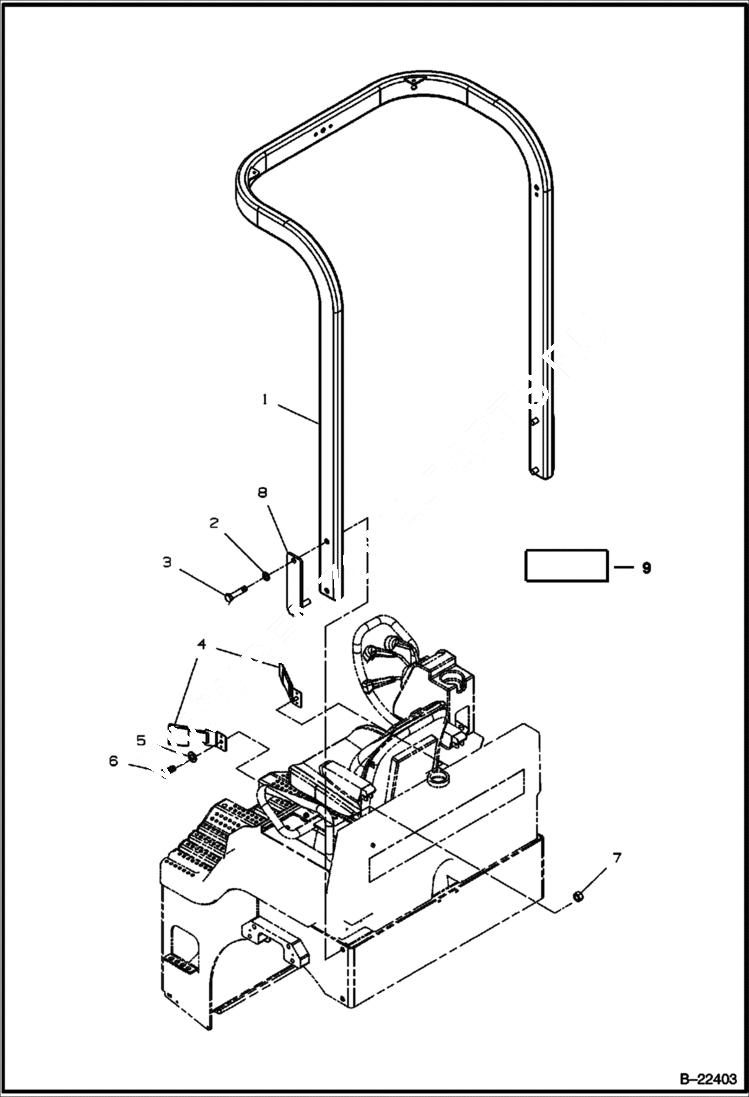 Схема запчастей Bobcat BCA24 - ARCH ROPS MAIN FRAME