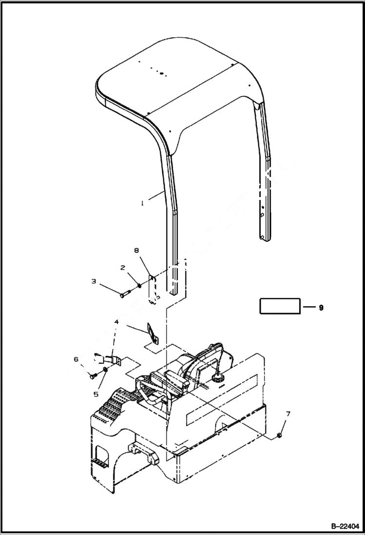 Схема запчастей Bobcat BCA24 - CANOPY ROPS (Optional) MAIN FRAME