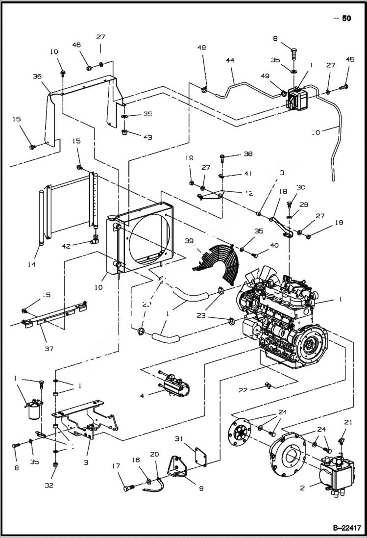 Схема запчастей Bobcat BCA24 - ENGINE POWER UNIT