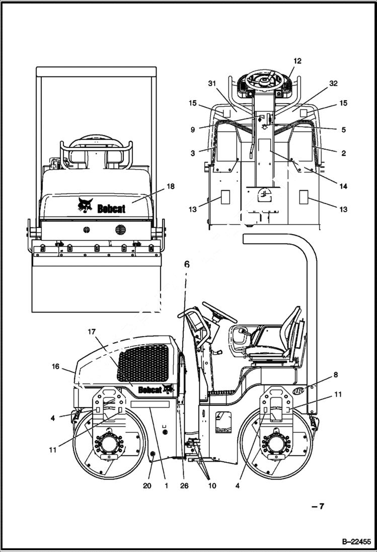 Схема запчастей Bobcat BCA24 - DECALS DECALS