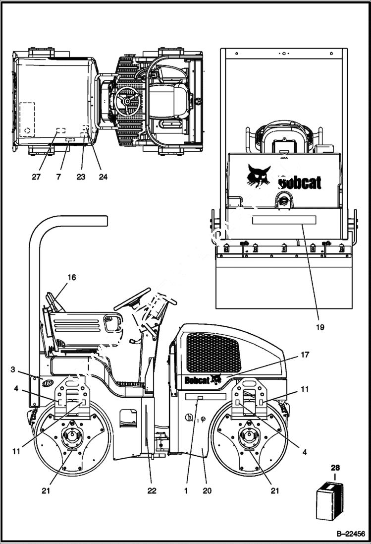 Схема запчастей Bobcat BCA24 - DECALS DECALS