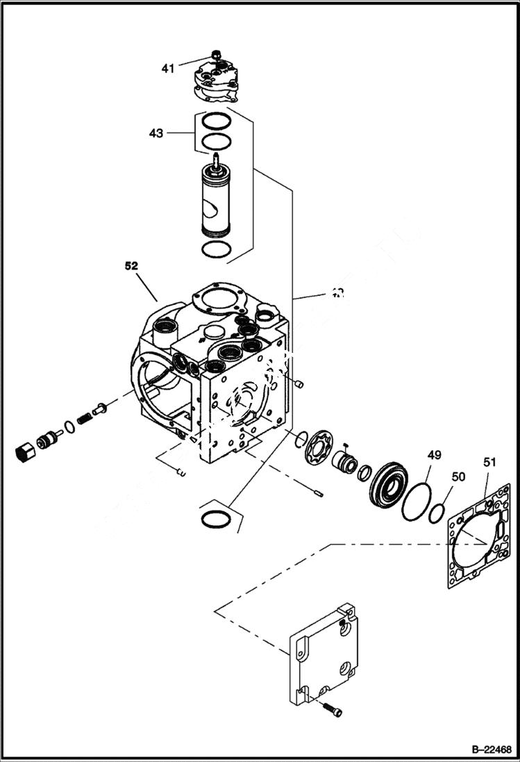 Схема запчастей Bobcat BCA24 - PROPULSION PUMP COMPONENT BREAKDOWNS