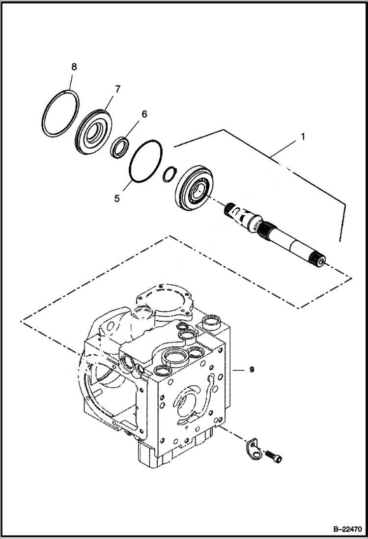 Схема запчастей Bobcat BCA24 - PROPULSION PUMP COMPONENT BREAKDOWNS