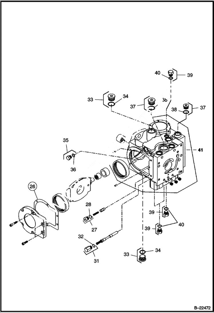 Схема запчастей Bobcat BCA24 - PROPULSION PUMP COMPONENT BREAKDOWNS