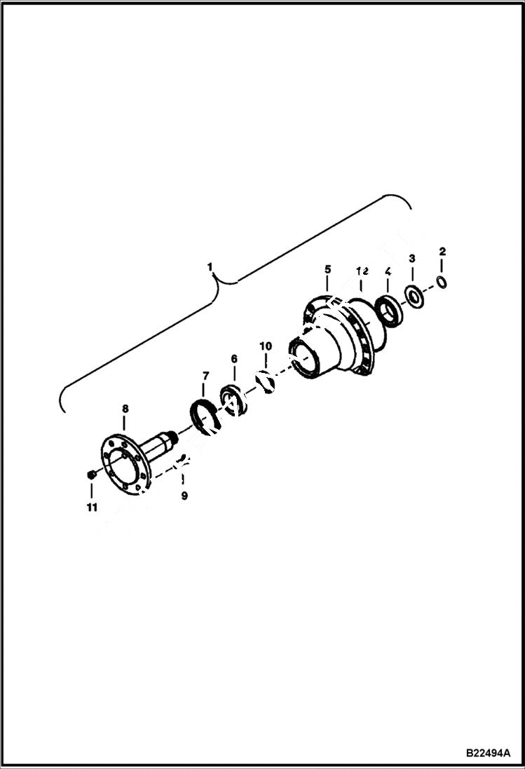 Схема запчастей Bobcat PLANERS - PLANER (Motor Carrier Hub) (Standard Flow Planer) (14 AKS3) Loader