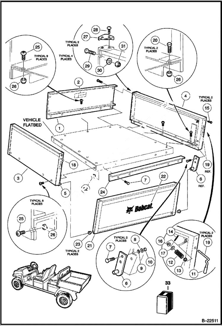 Схема запчастей Bobcat 2100S - CARGO BOX (2100S) MAIN FRAME