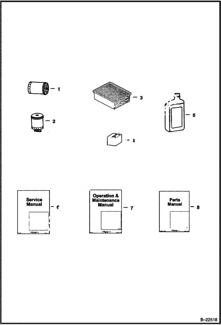 Схема запчастей Bobcat 2100 - MAINTENANCE ITEMS (2100/2100S) MAINTENANCE ITEMS