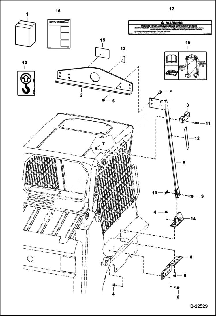 Схема запчастей Bobcat S-Series - LIFT KIT (Single Point) ACCESSORIES & OPTIONS