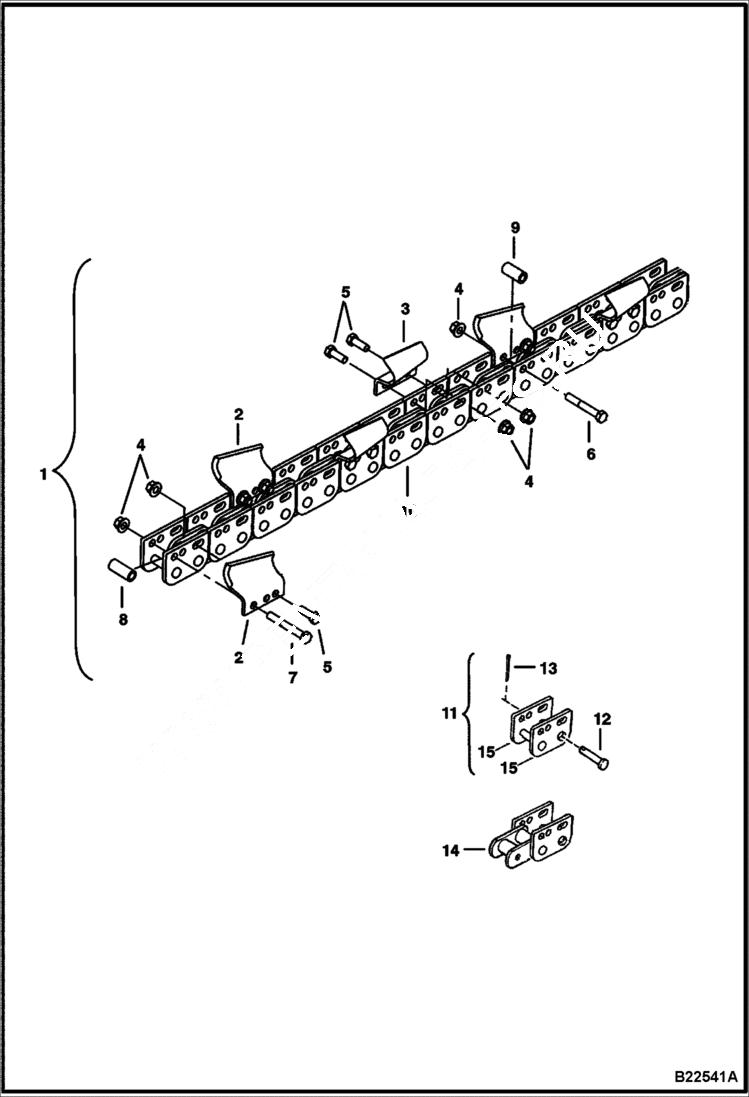 Схема запчастей Bobcat TRENCHERS - TRENCHER (Chain & Tooth Assy) (3 Depth - 4 Wide Cup Teeth in Single Std Pattern) (LT112) (LT113) Loader