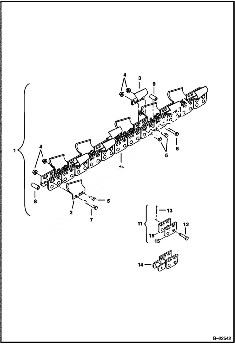 Схема запчастей Bobcat TRENCHERS - TRENCHER (Chain & Tooth Assy) (3 Depth - 4 Wide Cup Teeth in Double Std Pattern) (LT213) Loader