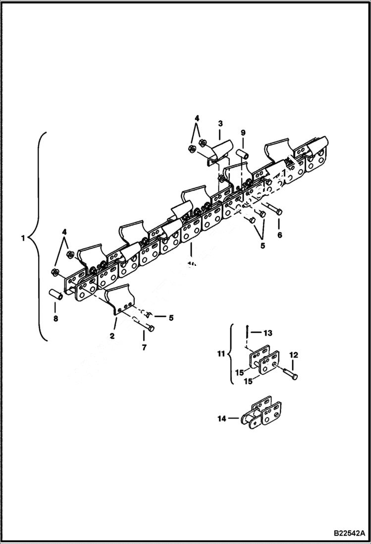 Схема запчастей Bobcat TRENCHERS - TRENCHER (Chain & Tooth Assy) (3 Depth - 4 Wide Cup Teeth in Double Std Pattern) (LT213) Loader