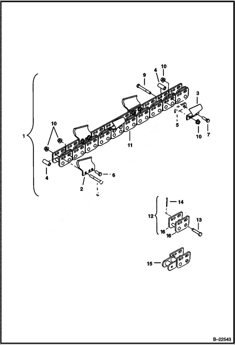 Схема запчастей Bobcat TRENCHERS - TRENCHER (Chain & Tooth Assy) (3 Depth - 6 Wide Cup Teeth in Single Std Pattern) (LT213) Loader