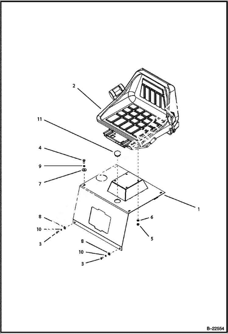 Схема запчастей Bobcat B250 - SEAT ASSY CAB