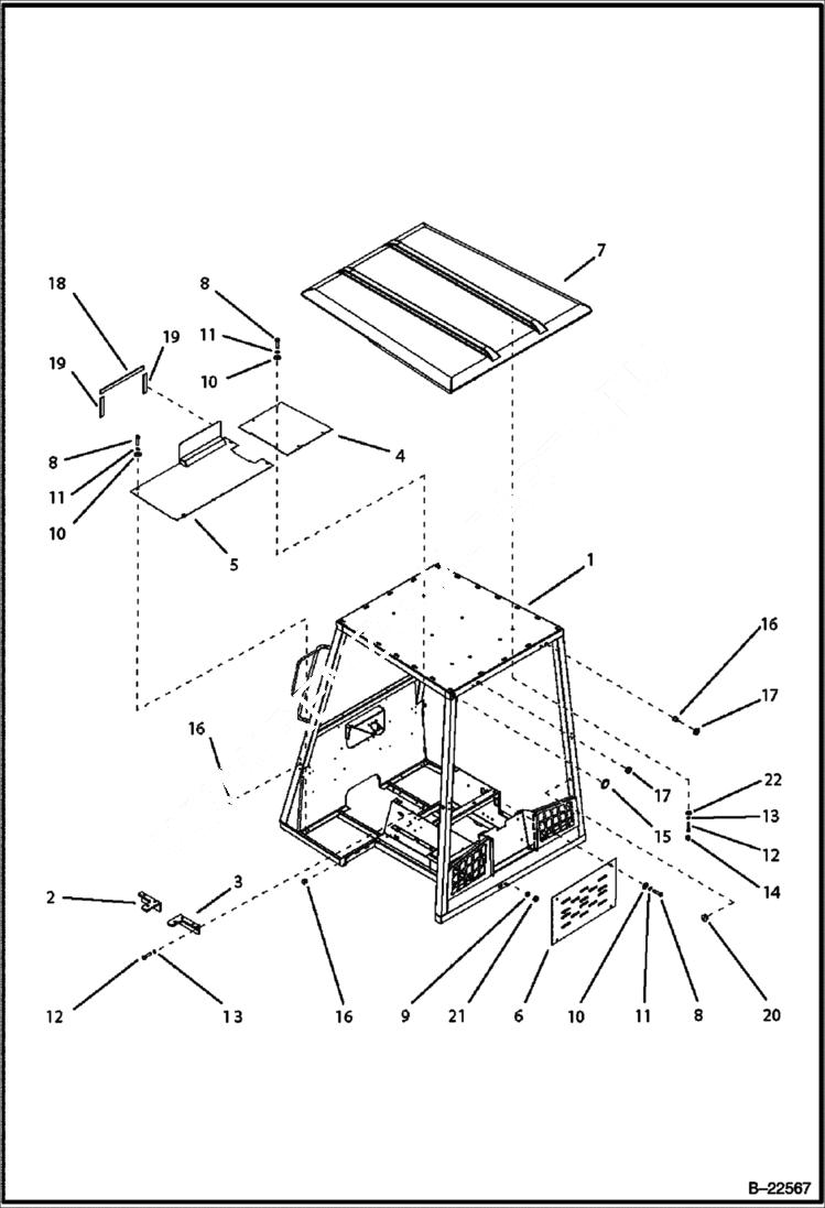 Схема запчастей Bobcat BL275 - CANOPY ROPS/FOPS CAB