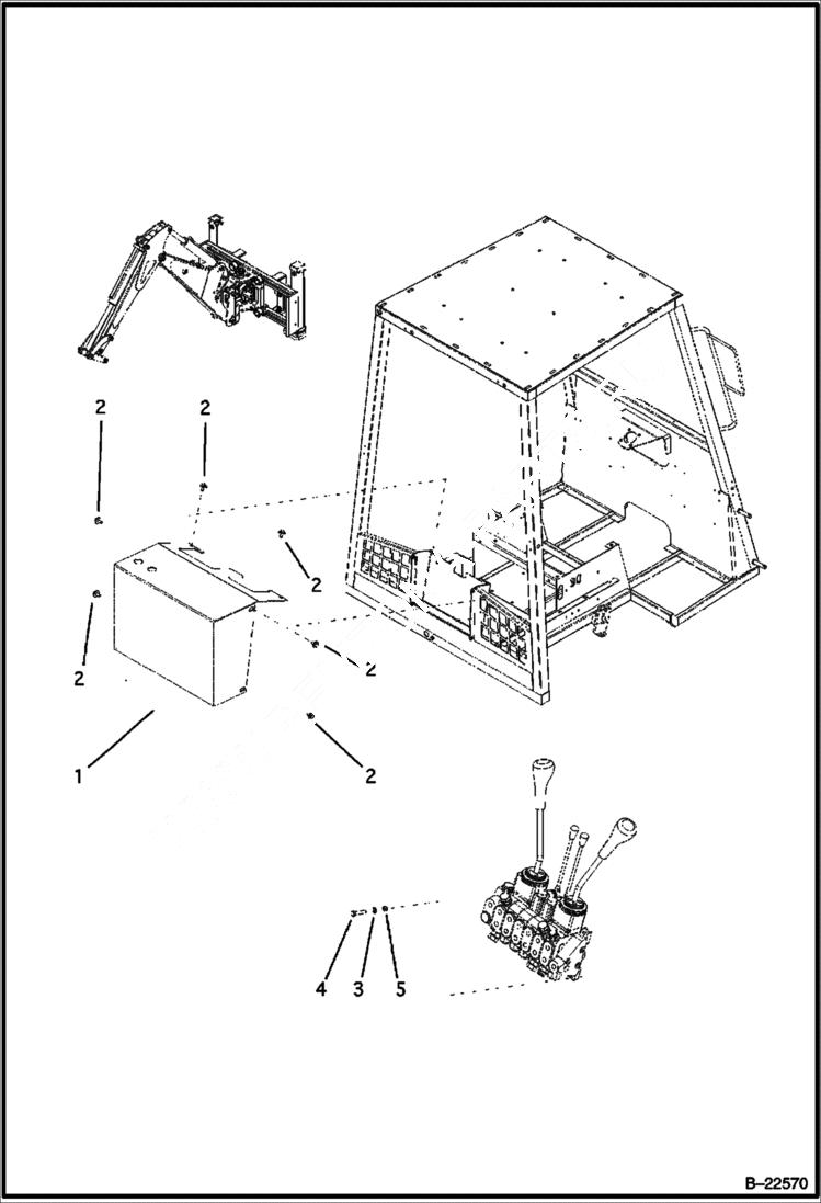 Схема запчастей Bobcat B250 - CAB Cover, Rear Distributor CAB