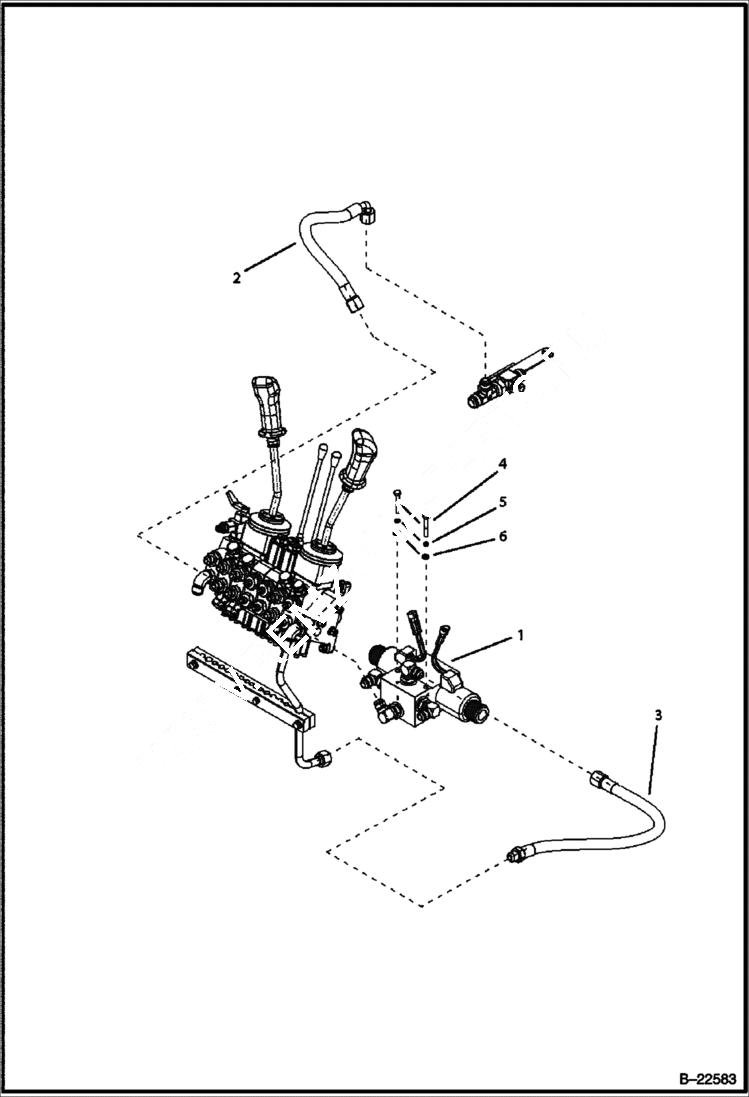 Схема запчастей Bobcat B250 - HYDRAULIC CIRCUITRY (Side Shift Backhoe) HYDRAULIC SYSTEM