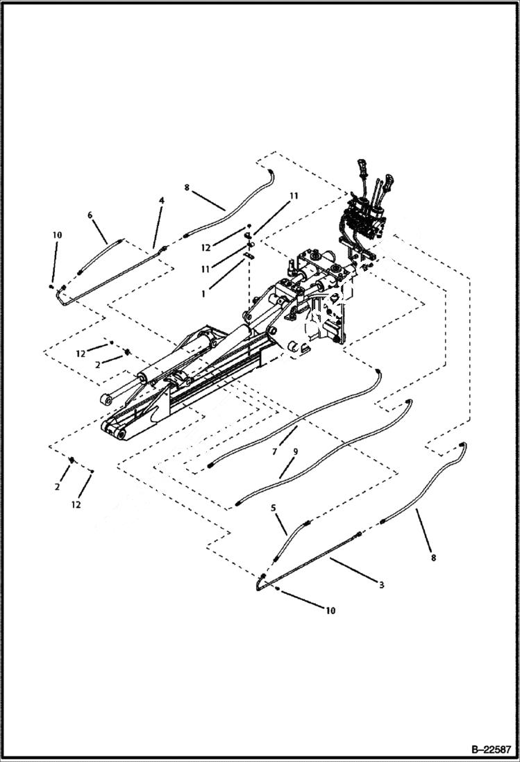 Схема запчастей Bobcat B250 - HYDRAULIC CIRCUITRY (Side Shift Backhoe) HYDRAULIC SYSTEM