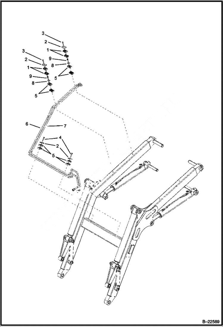 Схема запчастей Bobcat BL275 - HYDRAULIC CIRCUITRY Loading Arm HYDRAULIC SYSTEM